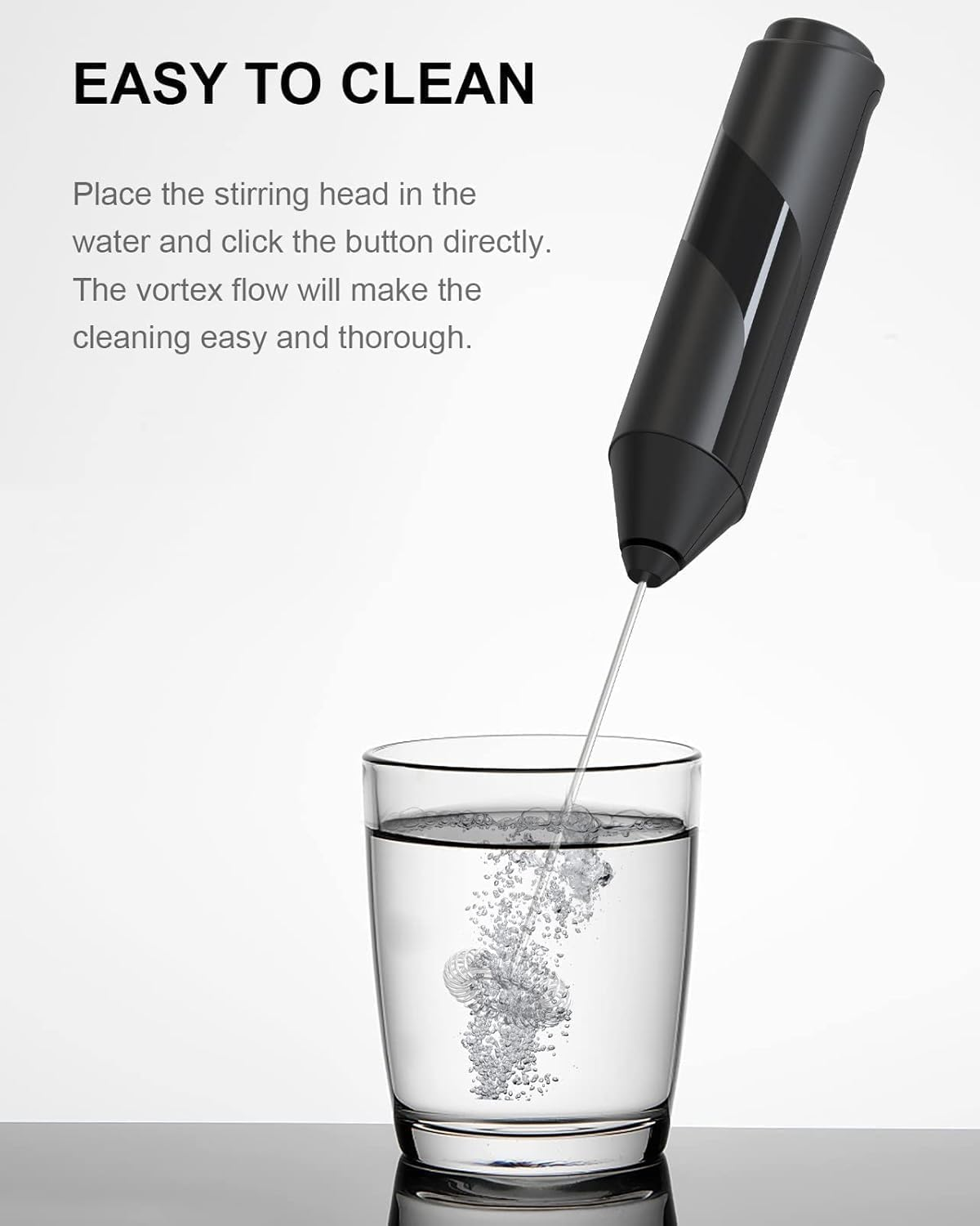 Electric Milk Frother and Drink Mixer, Battery Operated, Handheld Design with Stainless Steel Whisk Battery Operated Foam Maker for Coffee, Cappuccino, Frappe, Matcha, Hot Chocolate Latte (2PCS) image number 3