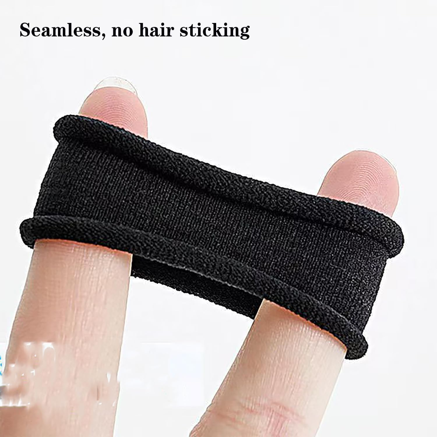 50Pcs Black Thick Seamless Bands Elastic Ties Soft Ponytail Holders for Women Girls Rubber Bands Hair Ties (Black) image number 4