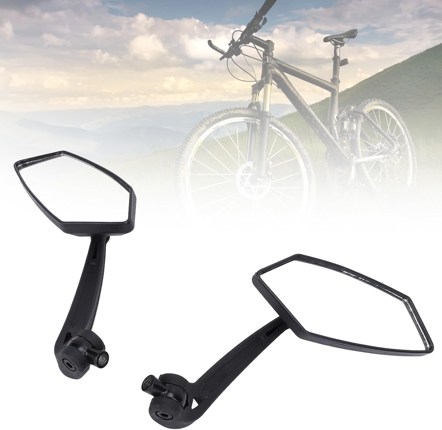 2PCS Motorcycle Mirrors, HD Motorcycle Mirrors for Handlebars, 360&deg;Adjustable Motorcycle Wide Angle Rear View Mirror Car Accessories for Scooter, ATV, Dirt Bike image number 6