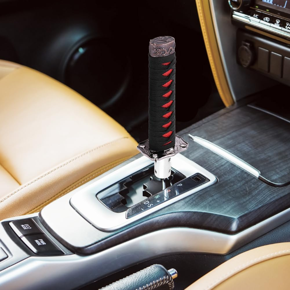 Joyzan Katana Sword Shift Knob，Samurai Catchers Gear Shifter Stick Universal Automobile Spare Part Grip Speed Handle Lever Cover Kit with Adapter Manual Automatic Transmission Racing Car Truck Vehicle image number 3