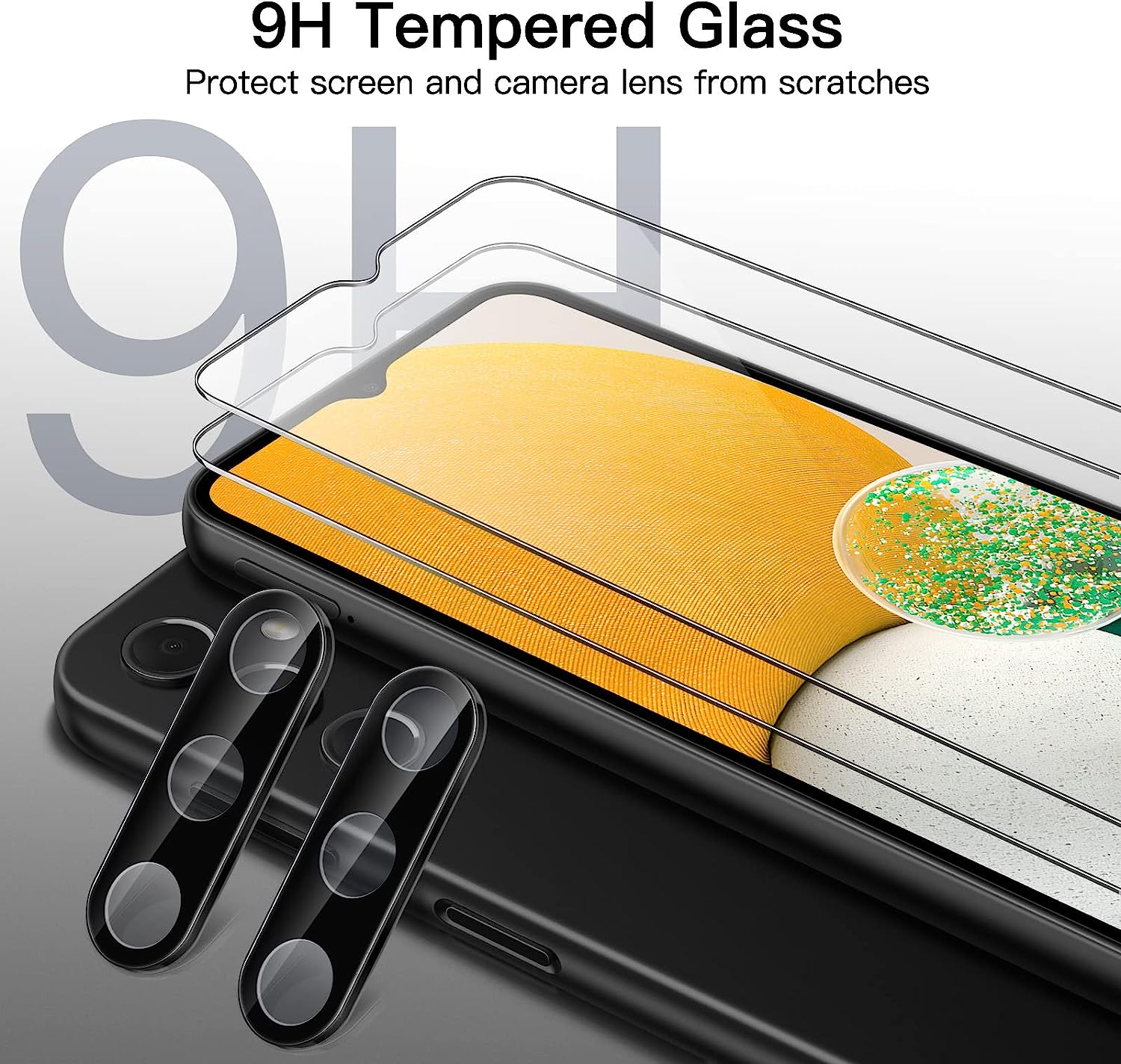 Jetech Screen Protector for Samsung Galaxy A13 / A13 5G with Camera Lens Protector, Tempered Glass Film, HD Clear, 2-Pack Each image number 3