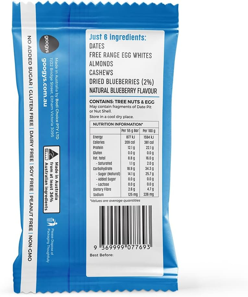 Googys Blueberry Natural Paleo Protein Bar