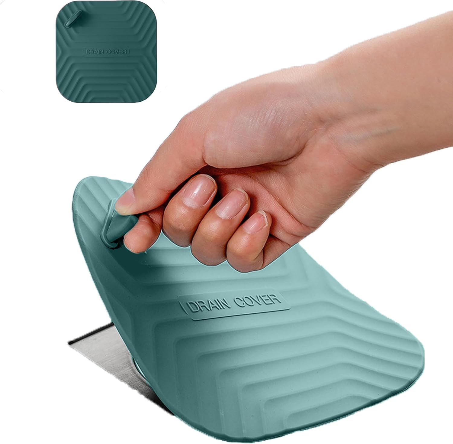 MAOYONG Shower Drain Cover Tub Stopper - Square Silicone Floor Drain Cover for Bathroom, Bathtub Stopper Drain Plug Cover, Kitchen Sink Drain Stopper 5.9 Inch Red 1PCS