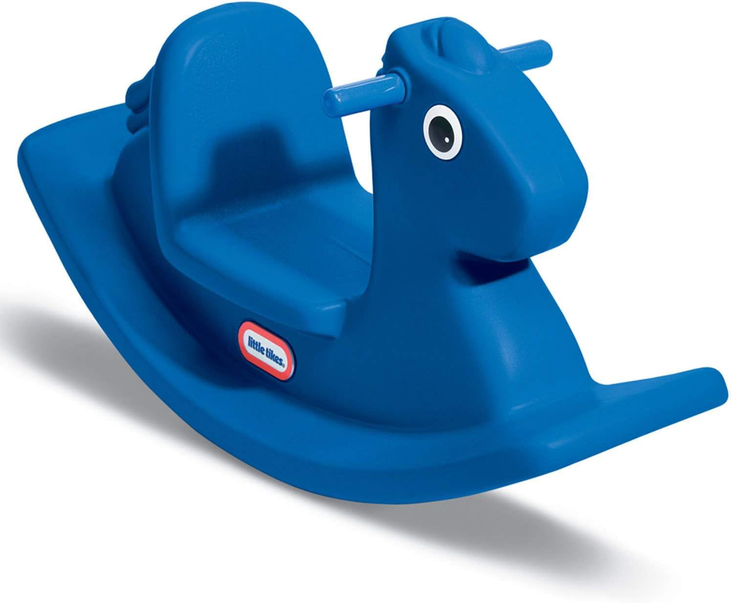 Little Tikes Primary Blue Rocking Horse - Traditional Rocker with Classic Design - Rounded Edges, Easy Grip Handles, and High Back Seat - Encourages Imaginative Play - for Kids Ages 1-3 Years