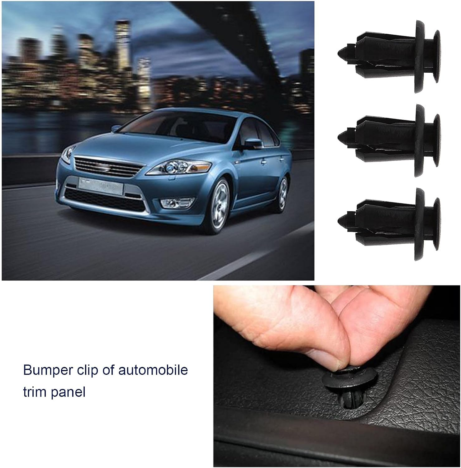 Emsea 30Pcs Plastic Trim Clips Black Fit 10Mm Hole for Automotive Car, Bumper, Interior, Panel image number 2