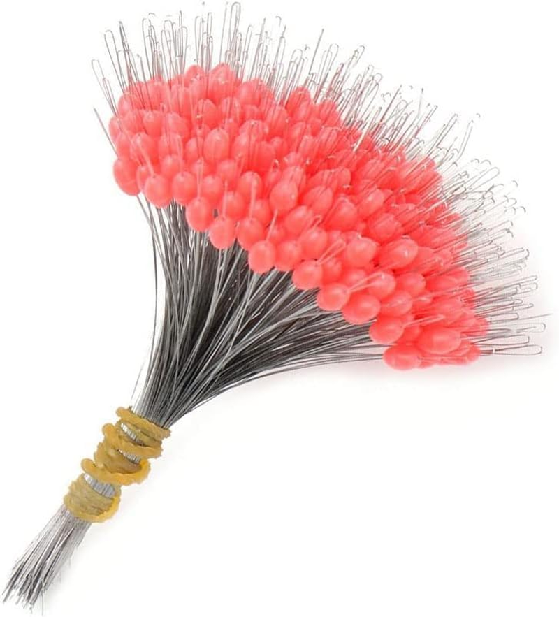 300Pcs Float Rubber Stopper Fishing Rubber Bobber Beads Stopper Bean Fish Line Accessories for 2.5-5.0 Line Red image number 1