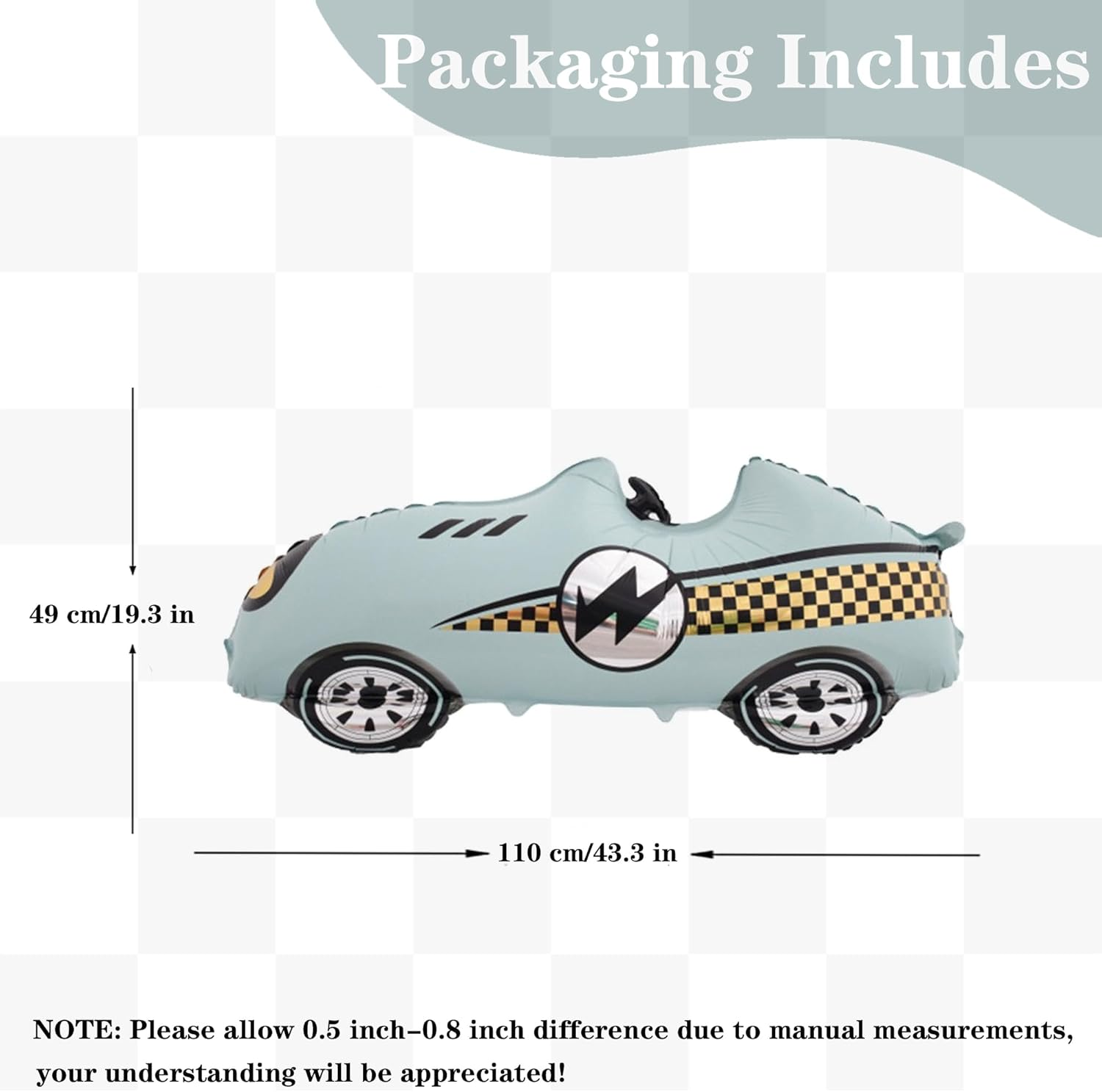 Race Car Balloons Racing Car Foil Balloon Birthday Party Decorations Race Car Theme Party Decorations Kids Boy Racing Party Supplies 2PCS (Blue and Pink) image number 2