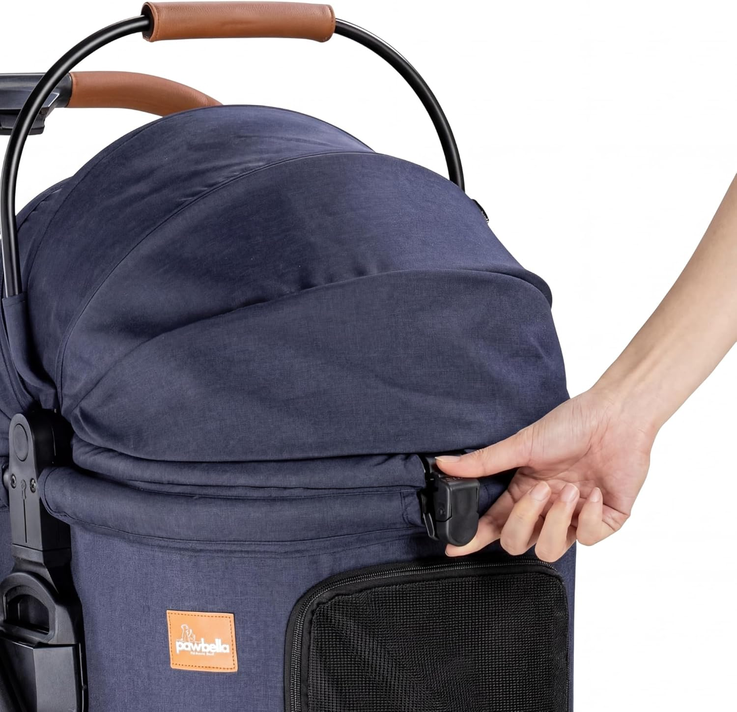 Ultimate Pet Stroller Navy &ndash; Luxe 3-In-1 Foldable Dog Pram with Detachable Carrier &ndash; Plush Padded Bedding & Safe Travel Buggy for Medium Pets (Up to 22Kg) image number 3