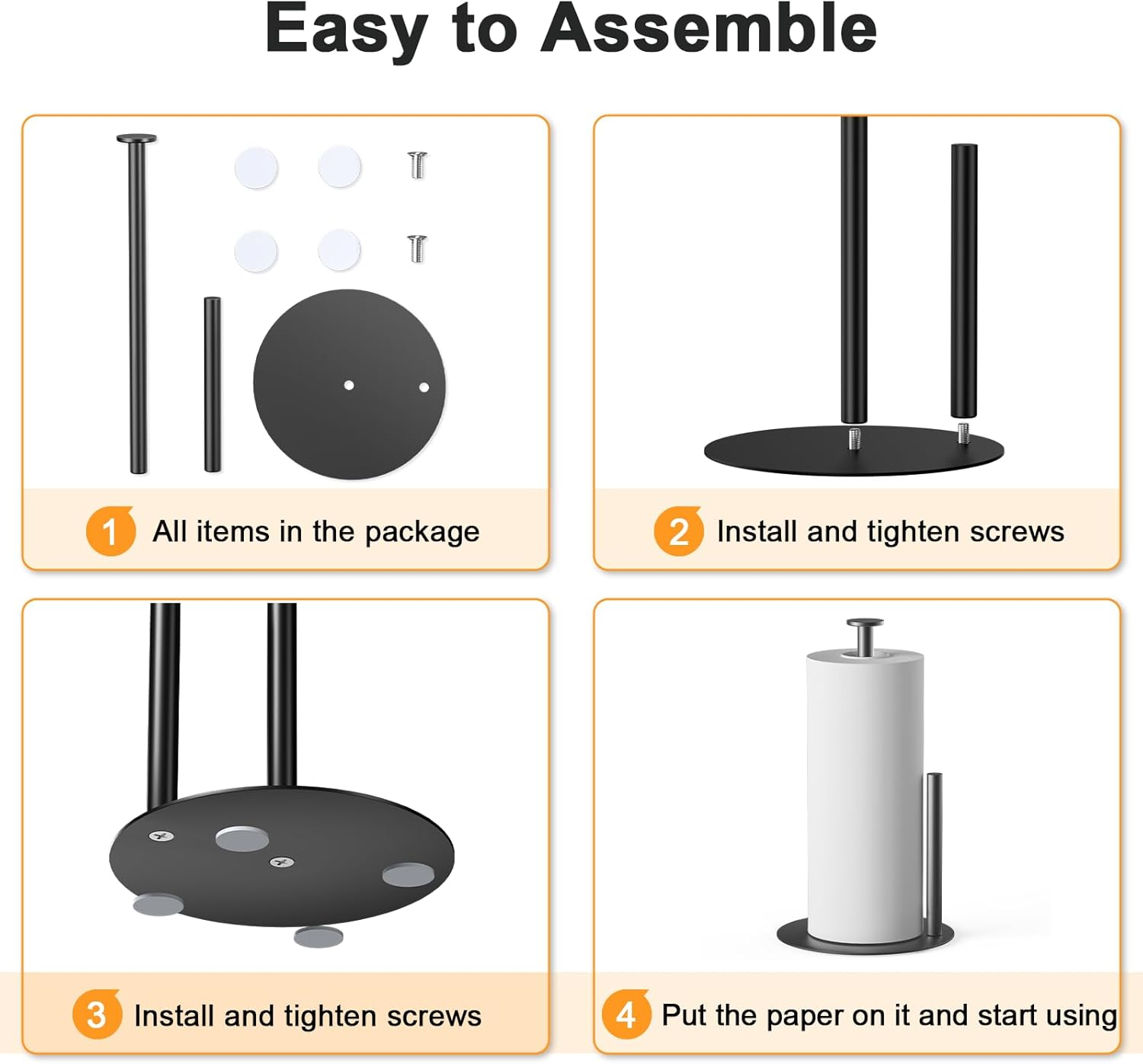 Paper Towel Holder Countertop Kitchen Roll Holder, Stainless Steel Kitchen Towel Holder for Kitchen, Operation Countertop Roll Dispenser with Weighted Base image number 1