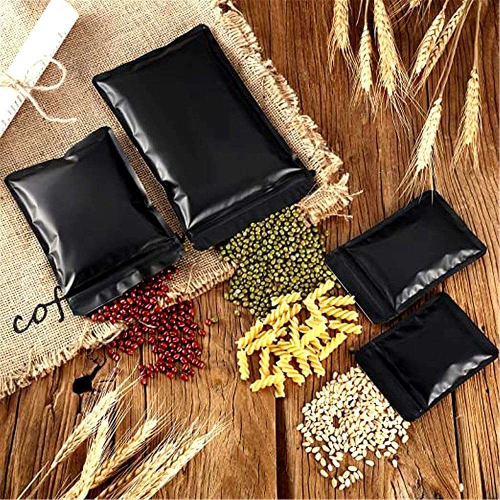 100PCS 7X10Cm Black Aluminum Bag Mylar Foil Pouch Heat Sealer Food Storage Package Bags image number 1
