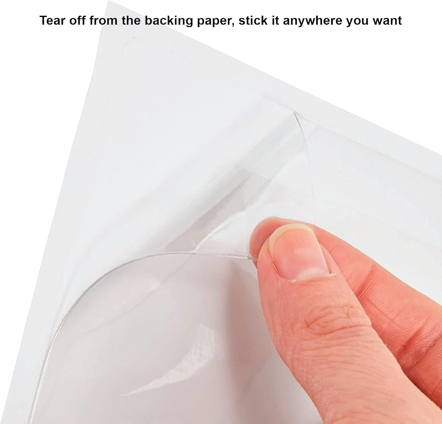 Clear Adhesive 4" X 6" Index Card Pockets with Top Open for Loading, 50 Pack, Plastic Labels Holders for Storage Bins and Library Card, Organizing and Protecting Your Index Cards or Photos image number 6