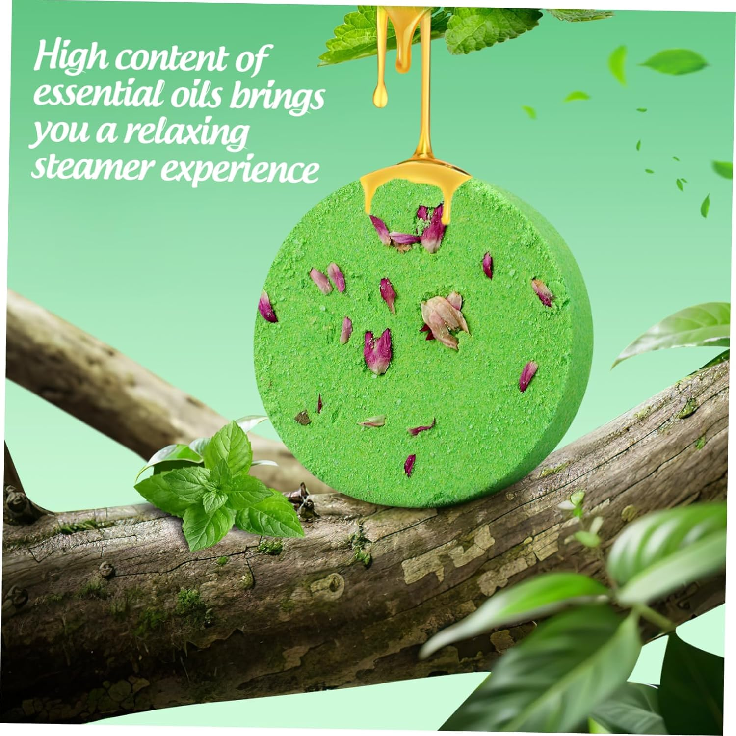 Bath Aroma Salt Tablets 8Pcs 5.6Cm round Natural Sea Salt and Dried Flowers Promote Blood Circulation Fast Dissolution Creative Elegant Design for Bathing and Relaxation image number 3