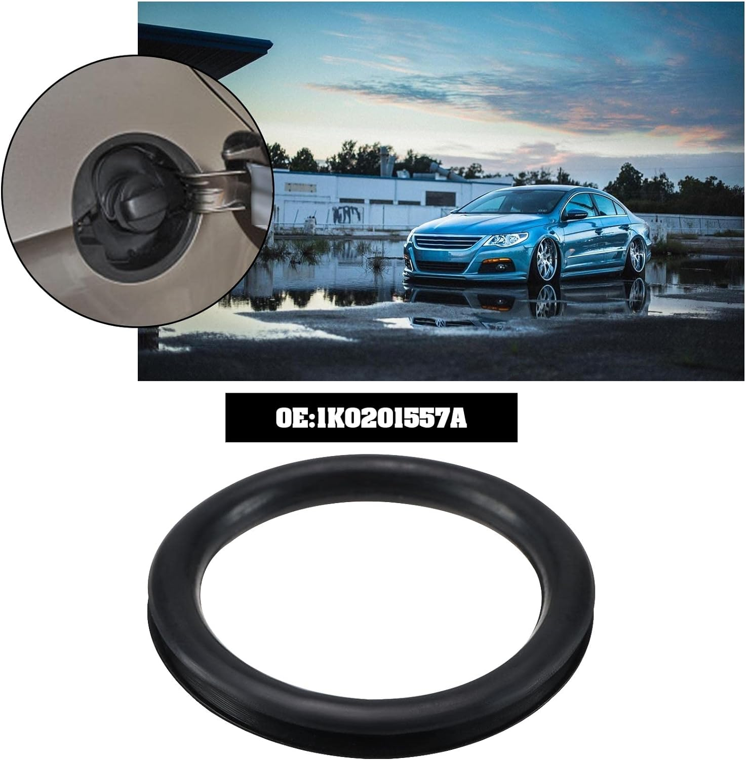 2Pcs Fuel Cap Seals Replacement 1K0201557A Compatible with VW Golf Polo Passat EOS Fuel Cap Tank Cover Gas Cap Replacement Seal image number 6