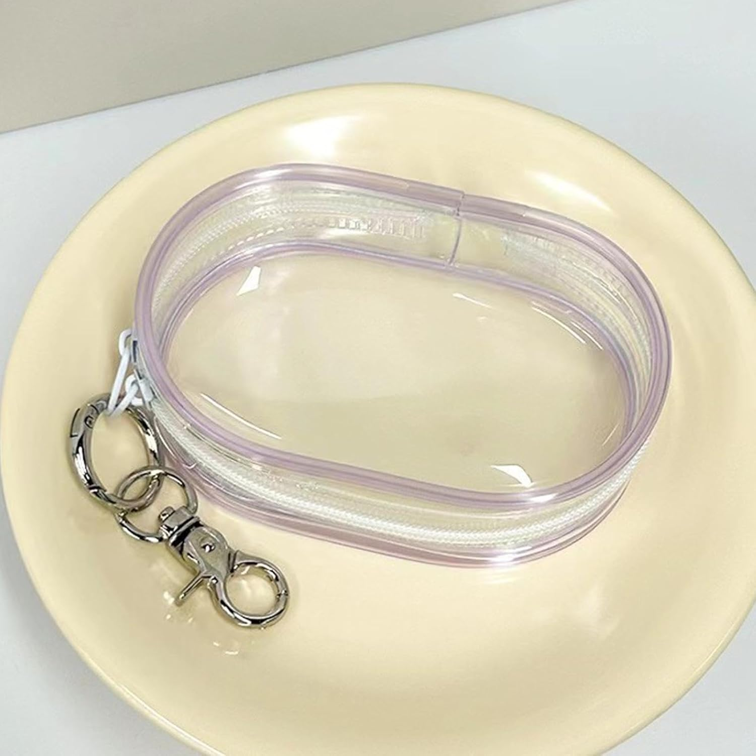 Transparent Cable Case, Clear Charging Cable Case,Clear Case | Mobile Phone Charger Storage Organizer,Compact Cable Tranpa Case, Purple, Riferimento Alla Descrizione, Please Refer to Description