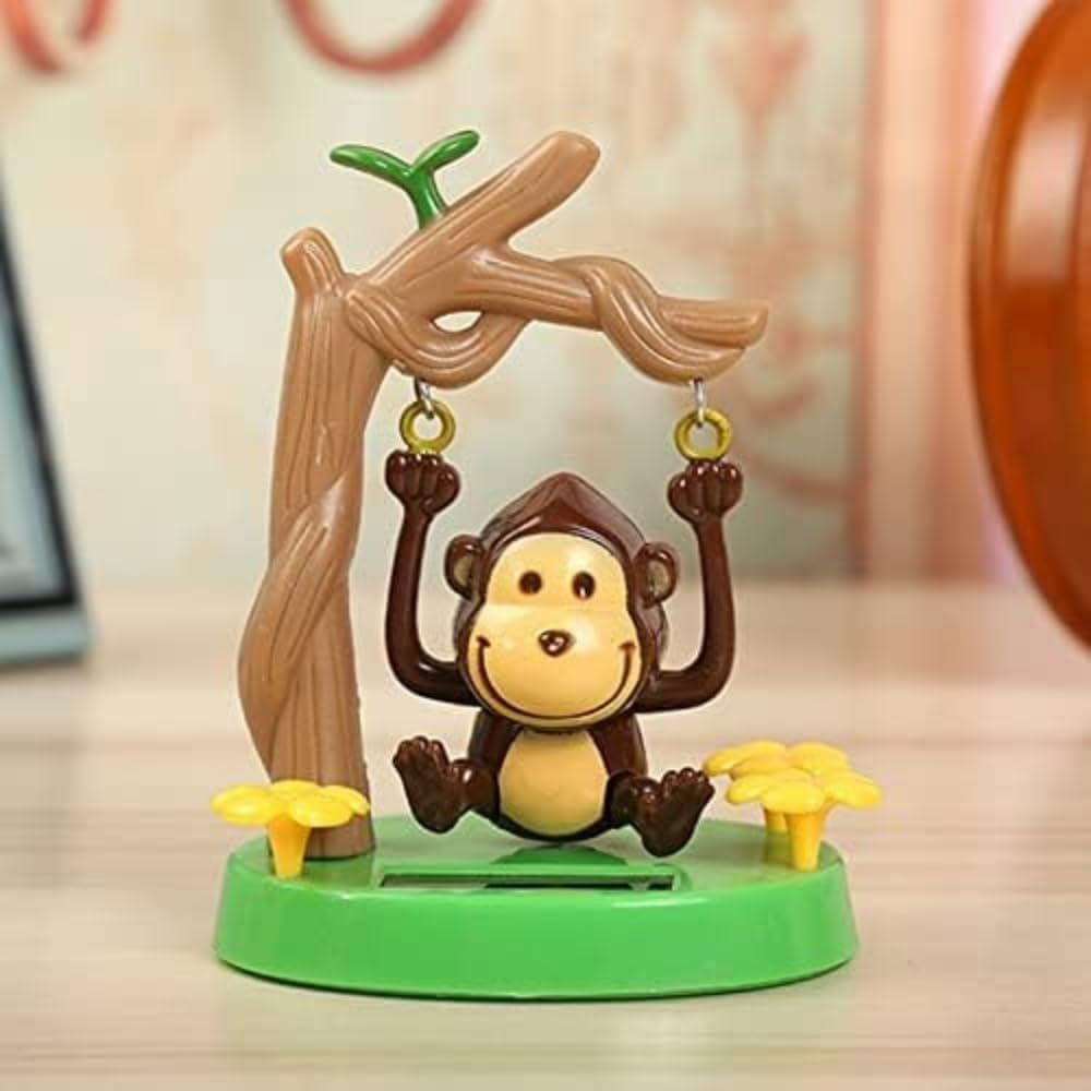 Solar Powered Dancing Monkey, Solar Monkey Swinging Animated Bobble Dancer Solar Powered, Solar Car Dashboard Decor, Cartoon Monkey Swinging Dynamic Auto Ornaments for Office Car Supplies Decoration image number 3