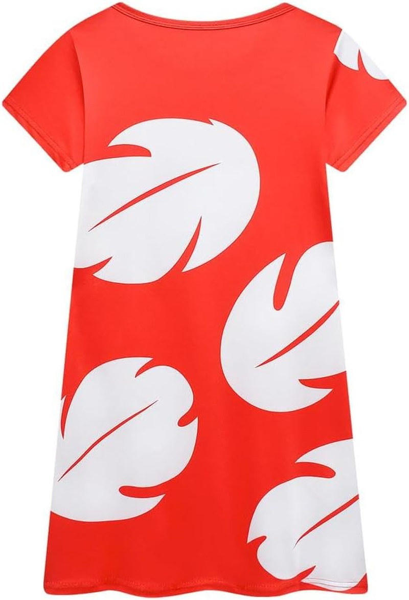 Dressy Daisy Hawaiian Red Muumuu Fancy Dress up Halloween Costume Birthday Summer Party Outfit for Baby Toddler Little Girls image number 5