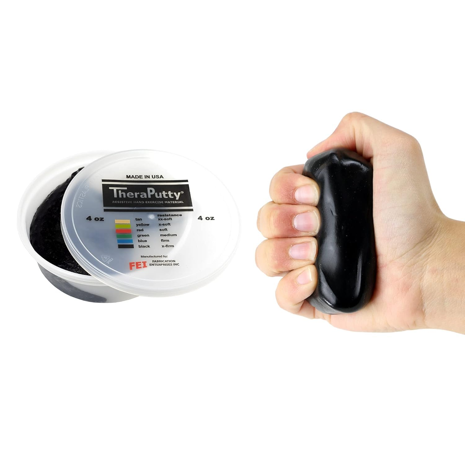 Cando Theraputty plus Anti-Microbial, Black: X-Firm, 4 Oz image number 3