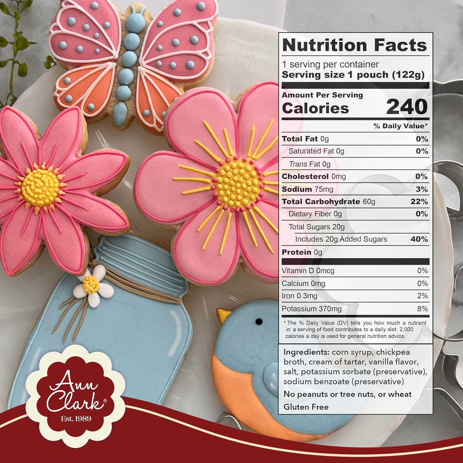 Ann Clark Premium Royal Icing Mix, Cookie Icing 2-Pk. Two 4.3-Oz. Pouches Make 4 Cups White Icing image number 4