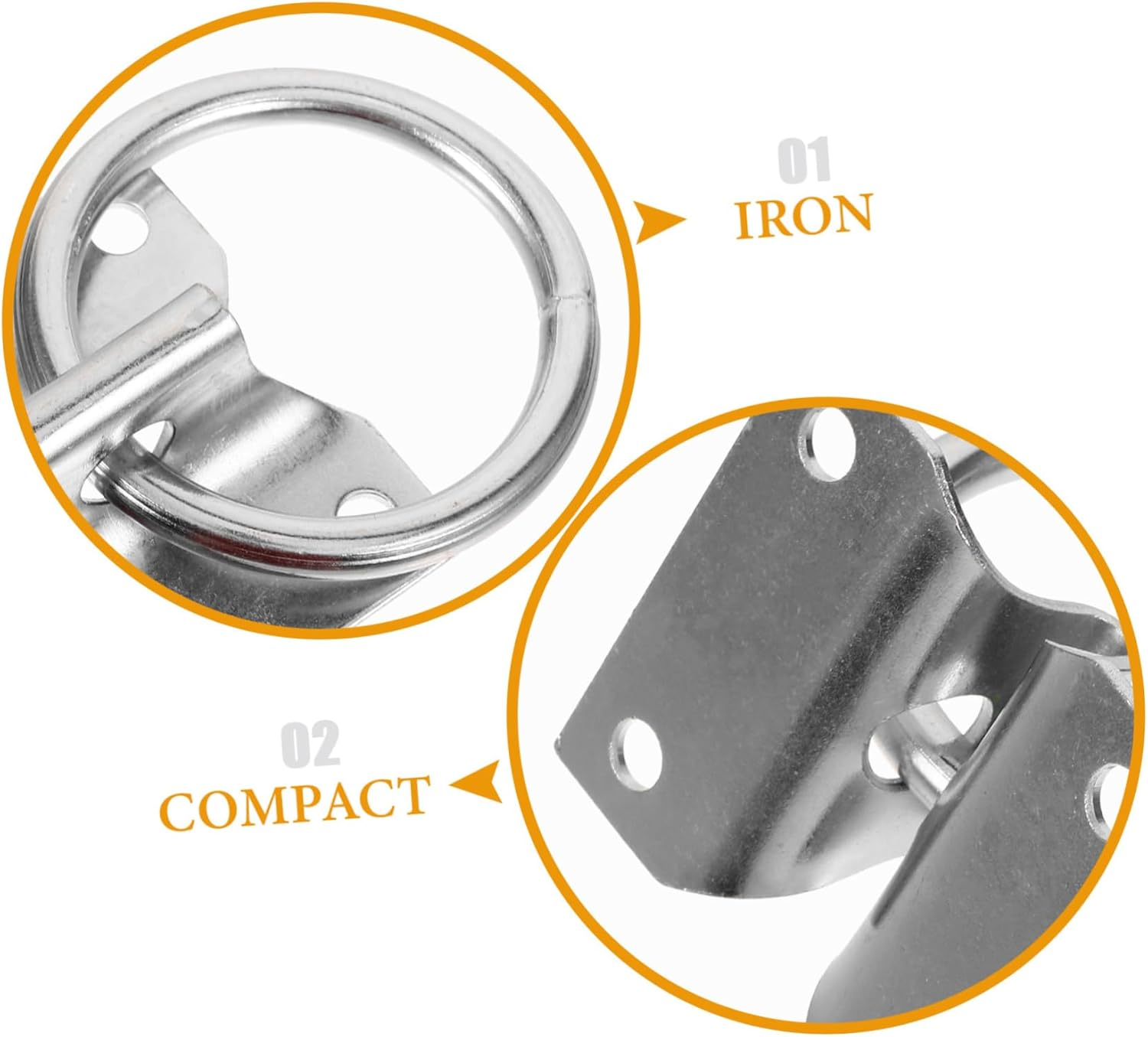 KOMBIUDA 4Pcs Horse Tie Ring Heavy Duty Tie Hardware for Horse Supplies Safe Portable image number 2