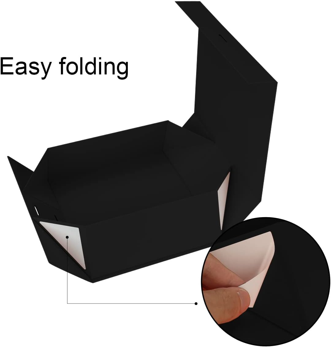 Premium Black Bridesmaid Proposal Box: Magnetic Closure, Luxury Gift with Ribbon for Presents, Birthdays, 23X17X7Cm (Black, 2Pcs) image number 4