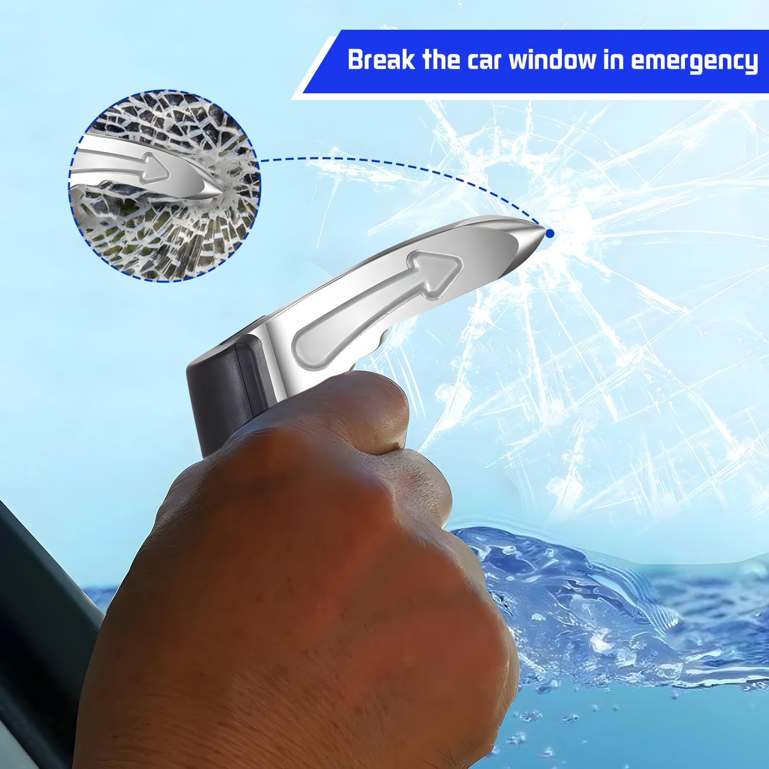 Portable Vehicle Support Handle,Car Door Latch Assist Standing Mobility Aid Grab Handle,Elderly Automotive Door Assist Handle with Glass Breaker image number 4