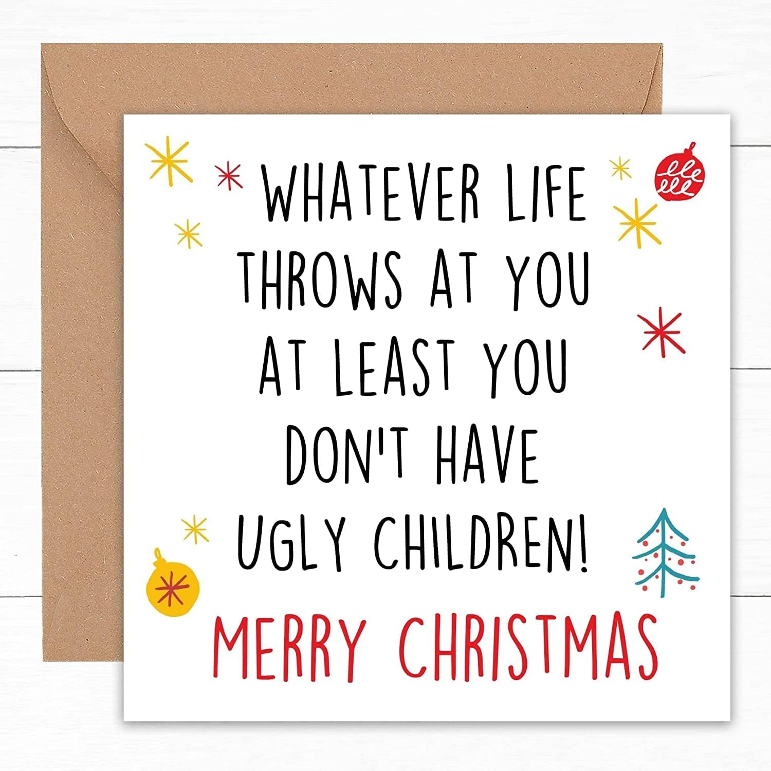 Felbridge Studio - Mum Christmas Card - Family Christmas Cards - Funny Rude Mum Dad Xmas Card - Mother Father - from Son Daughter Both of Us Step - Large Luxury Fancy Gift 2022-14Cm image number 1