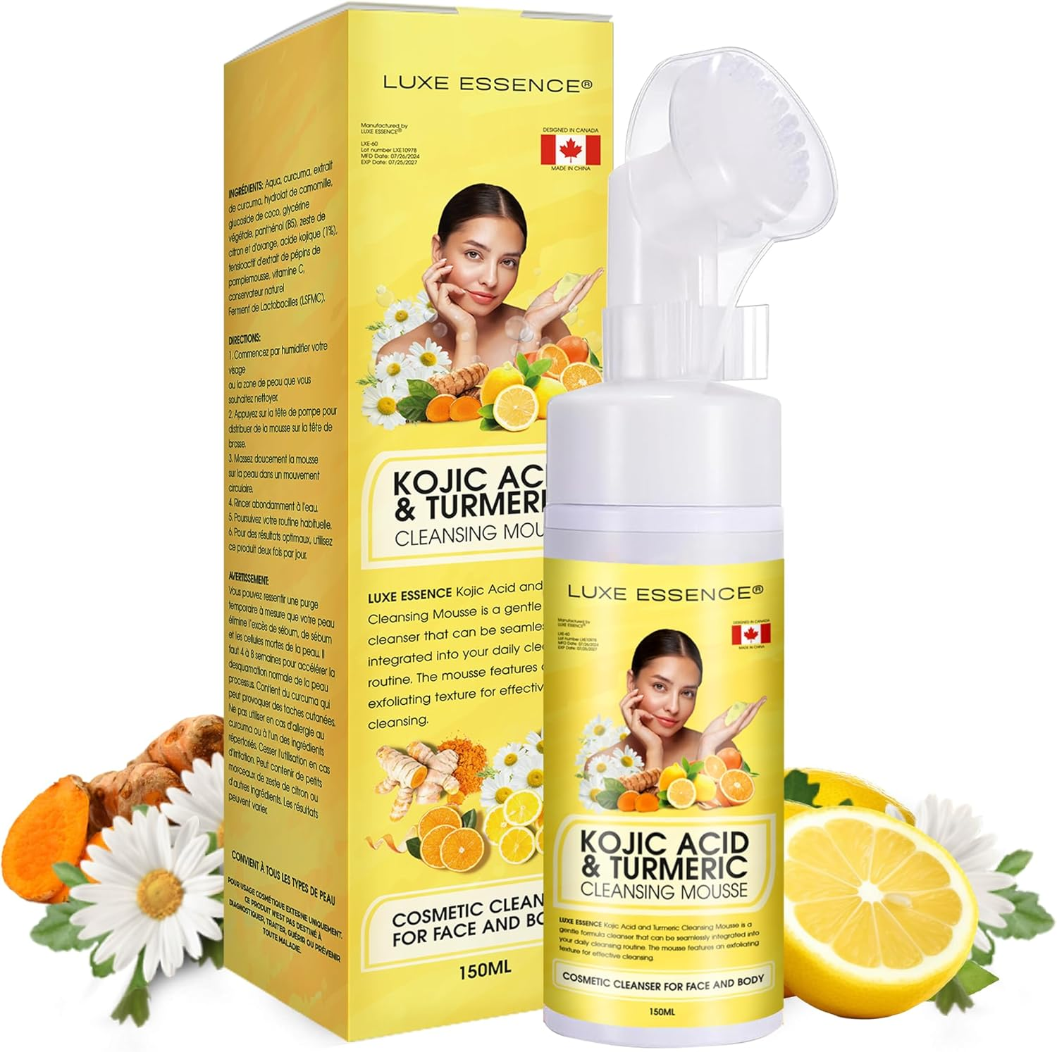 Premium Kojic Acid and Turmeric Mousse Cleanser 150Ml | Kojic Acid and Turmeric Infused Mousse Cleanser | Skin Brightening | Moisturizing and Hydrating | for Face and Body | Deep Clean for Men and Women and All Skin Types image number 2