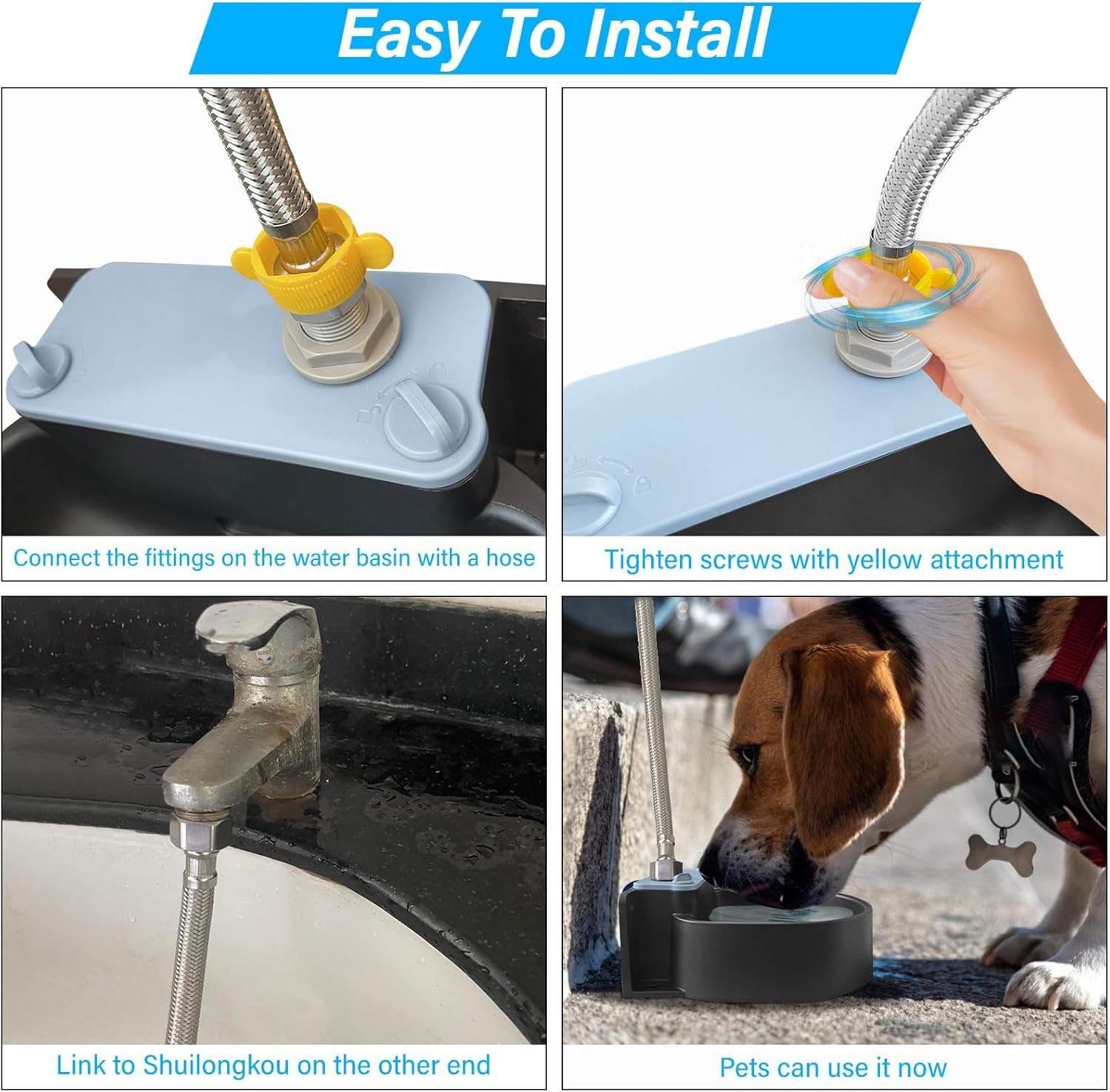 Automatic Dog Water Bowl Wall-Mounted, 74.4 Ounce (2.2L) Large Capacity Dog Water Basin Dispenser, Outdoor and Indoor Pet Water Bowl, Suitable for Dogs, Cats, Cows, Sheep, Horses, and Poultry image number 3