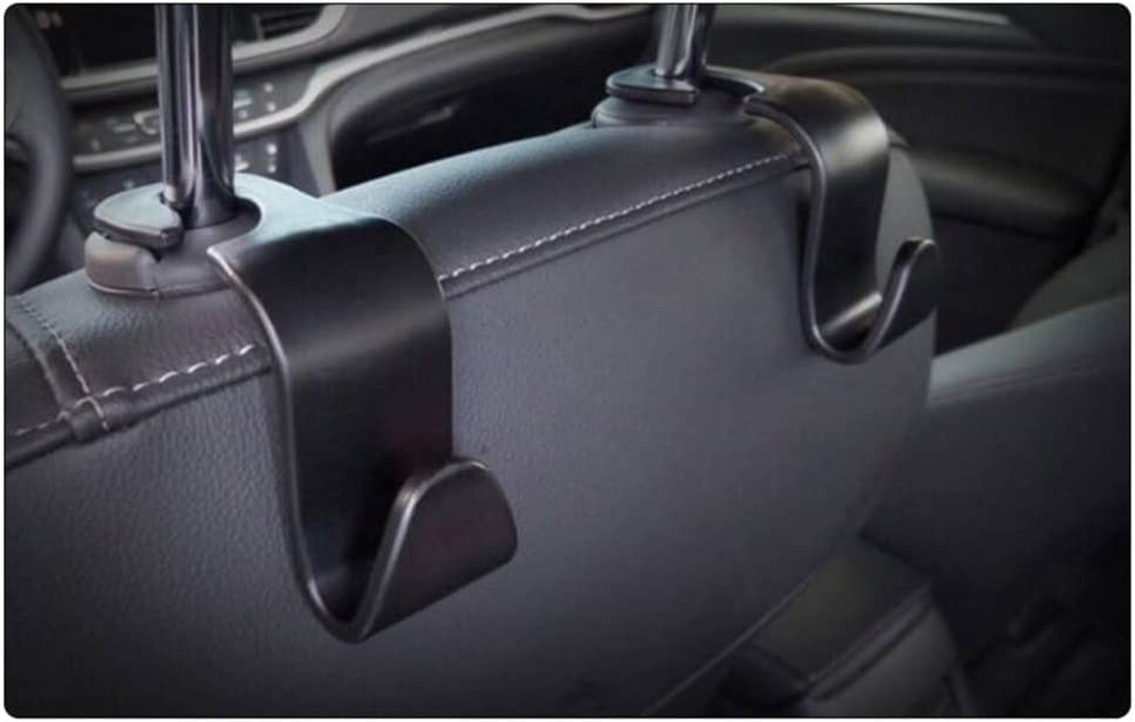 Tongke 6 Pack Car Seat Headrest Hooks, Holder Storage Hook for Car Handbag Clothes Coats Grocery Bags, Black image number 3