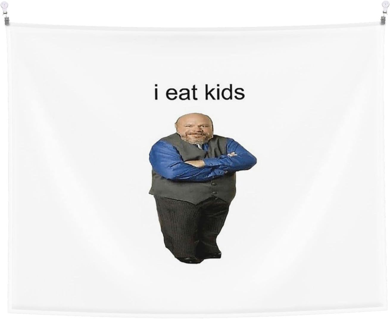 I Eat Kids Bertram Tapestry Aesthetic Tapestrys 38X29In Funny Meme Tapestries Wall Hanging Art Poster for Bedroom Living Room