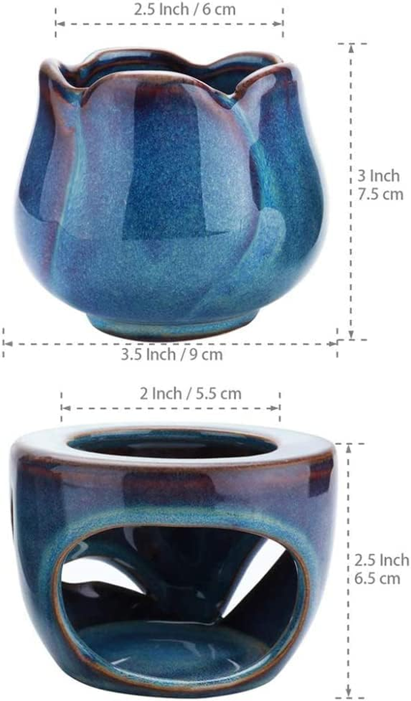 Sculpture Statue Antiques Collectables，Aromatherapy Aroma Burner Ceramic Oil Candle Wax Melt Burners Essential Oil Burner Set of 2, Diffuser Wax Burner Home Bedroom Decor image number 6