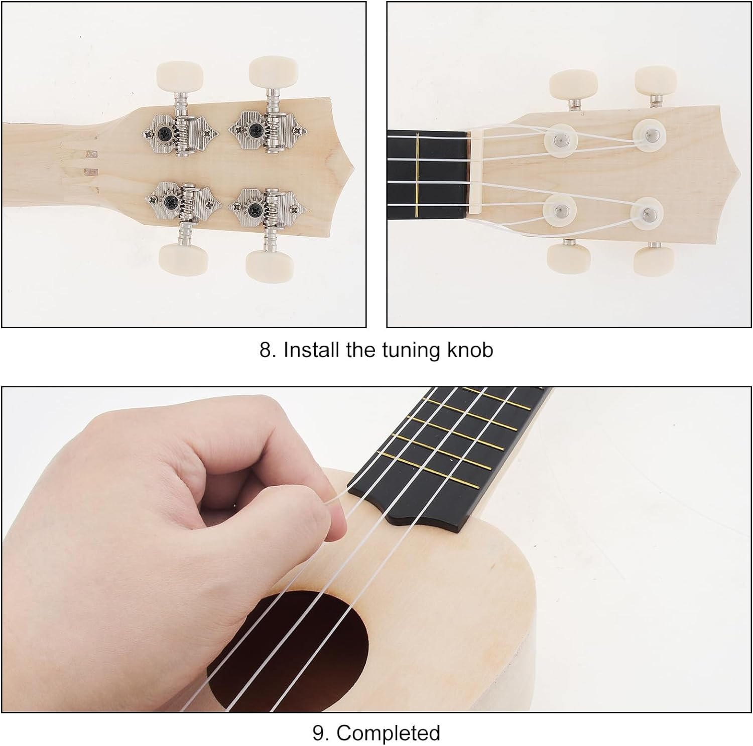 Origlam 21 Inch DIY Ukulele Kit, Make Your Own Ukulele DIY Kit, Soprano Hawaii Ukulele Kit, Ukulele Hawaii Guitar Handwork Kit with Installation Tools for Kids, Friends, Family, Amateur image number 4