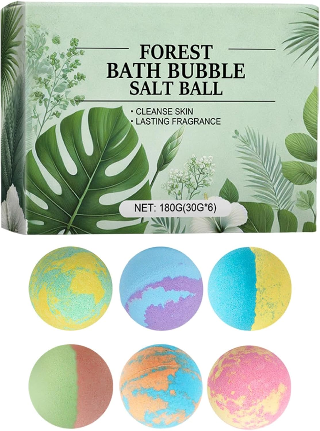 Natural Bath Balls,Bath Bubble Salt Ball | Natural Bath Balls for Relaxation and Stress Relief, Long-Lasting Fragrance Bath Balls image number 6