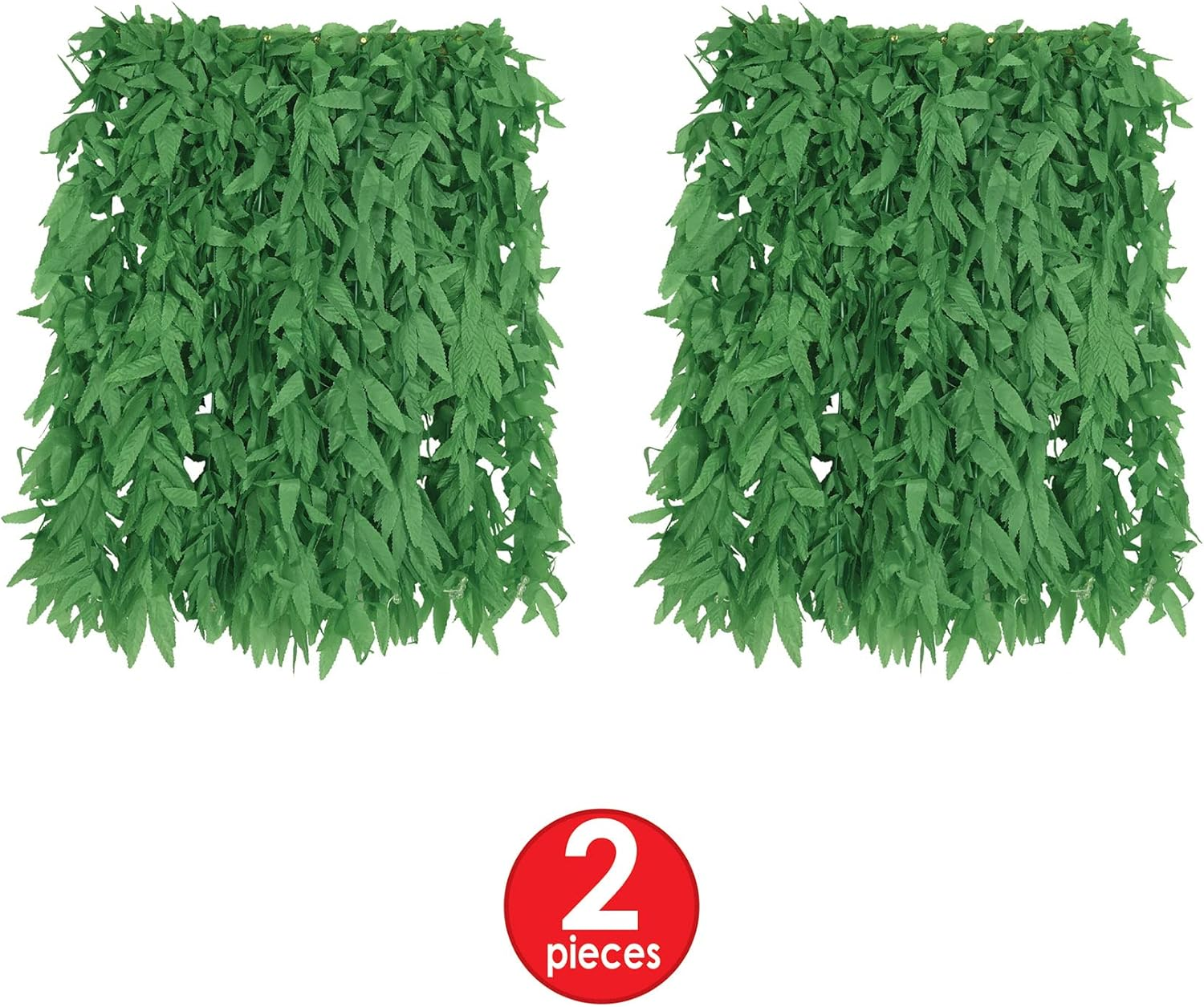 Beistle Kitchen None Tropical Fern Leaf Hula Skirt, Green, 36" Waist X 24" Long