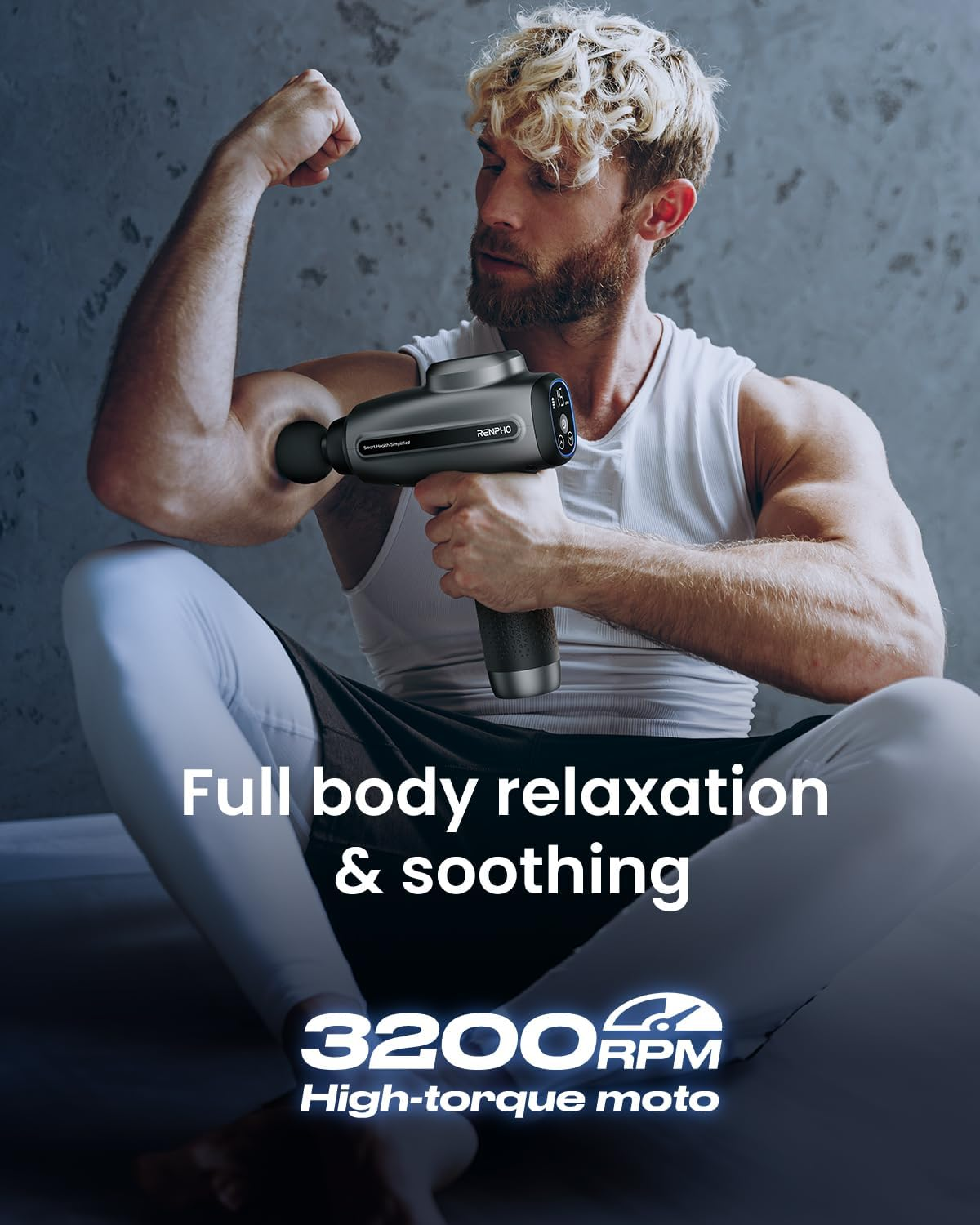 RENPHO Massage Gun Deep Tissue, Percussion Massage Gun for Athletes, Protable Handheld Muscle Massager Gun for Pain Relief with 6 Massage Head, 15 Speed C4 image number 6