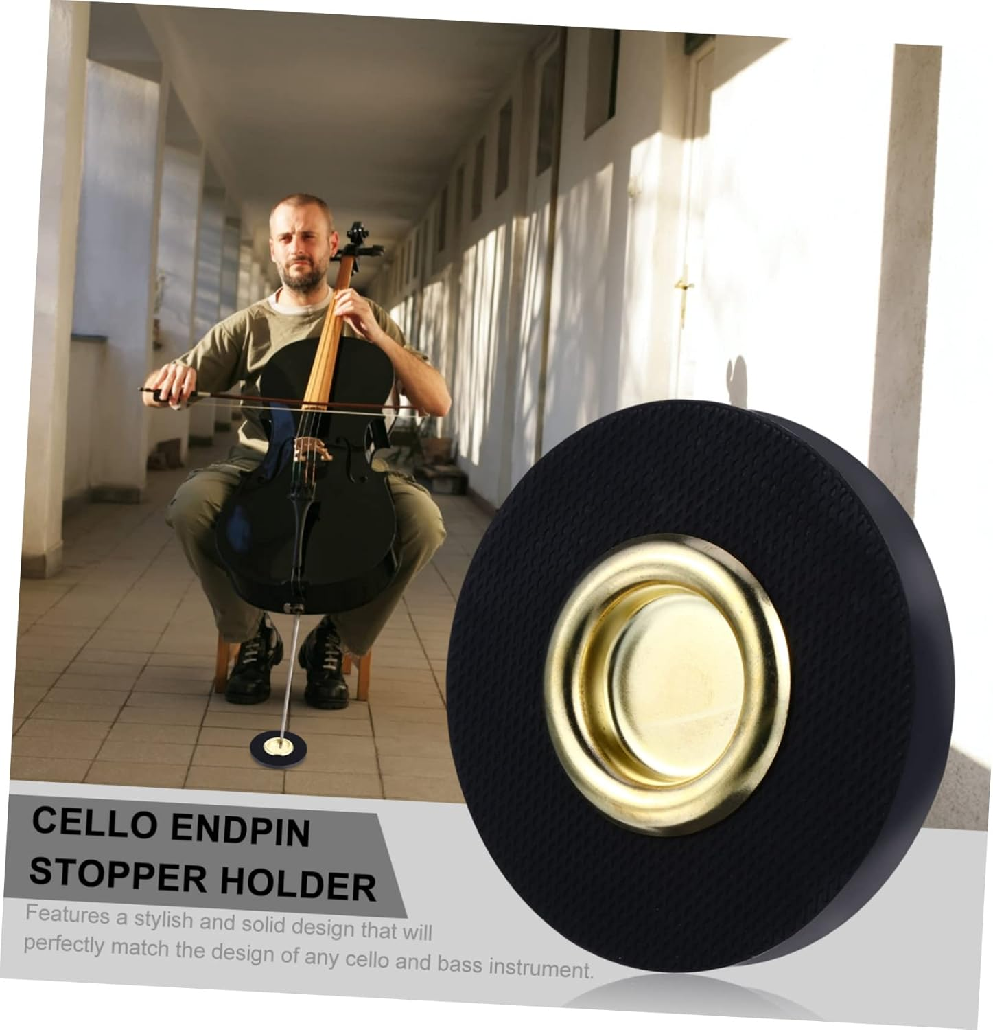 Anti-Slip Mat for Cello End Pin Stand Holder Violoncello Non Slip Pad Floor Protector Small Nylon Material Lightweight Portable image number 5