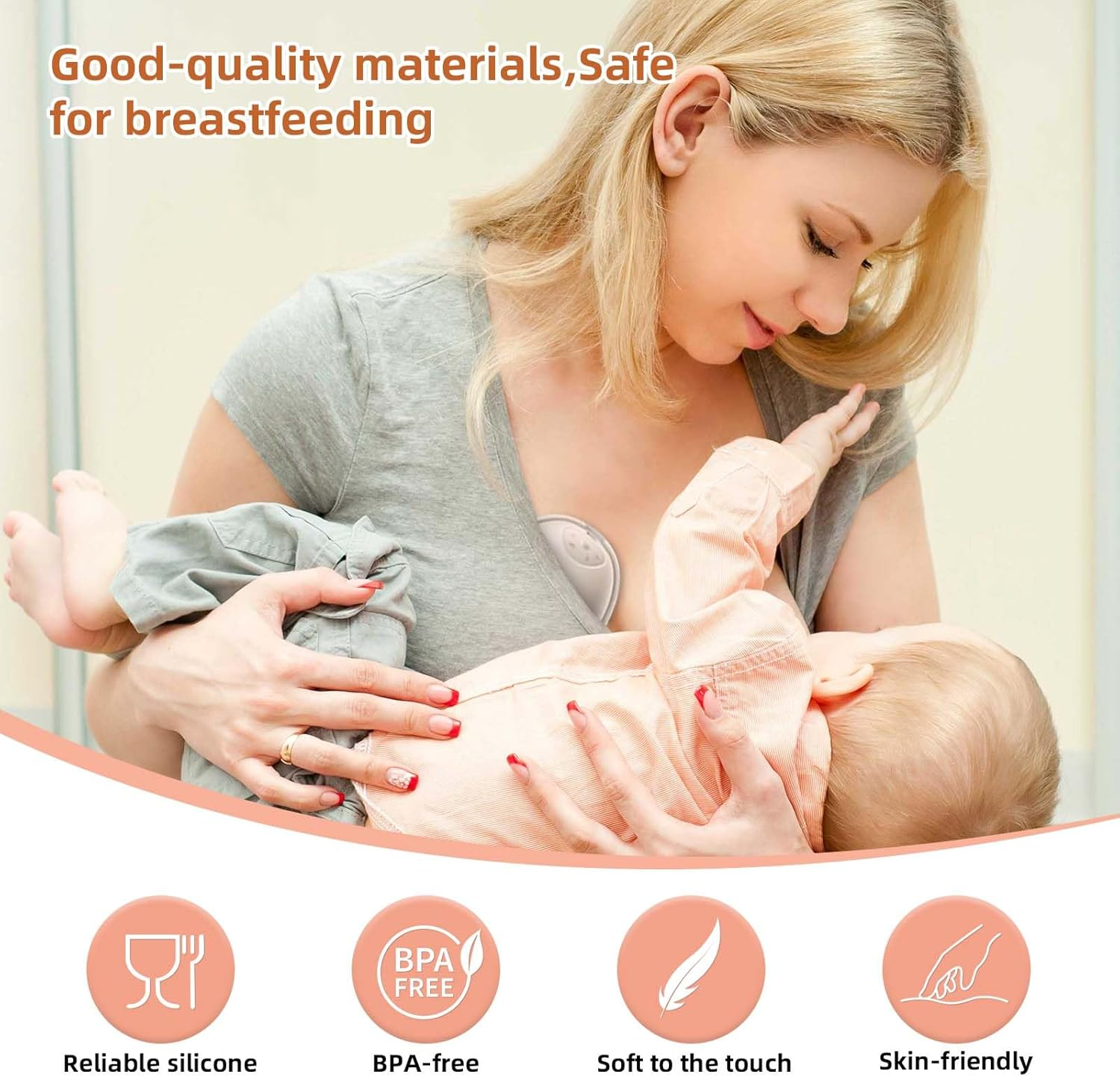 4Pcs Breast Pump Parts for Eufy, Silicone Diaphragms & Duckbill Valves Wearable Breast Pump Replacement Accessories Compatible with Eufy S1 Pro/S1/E10/E20 image number 6