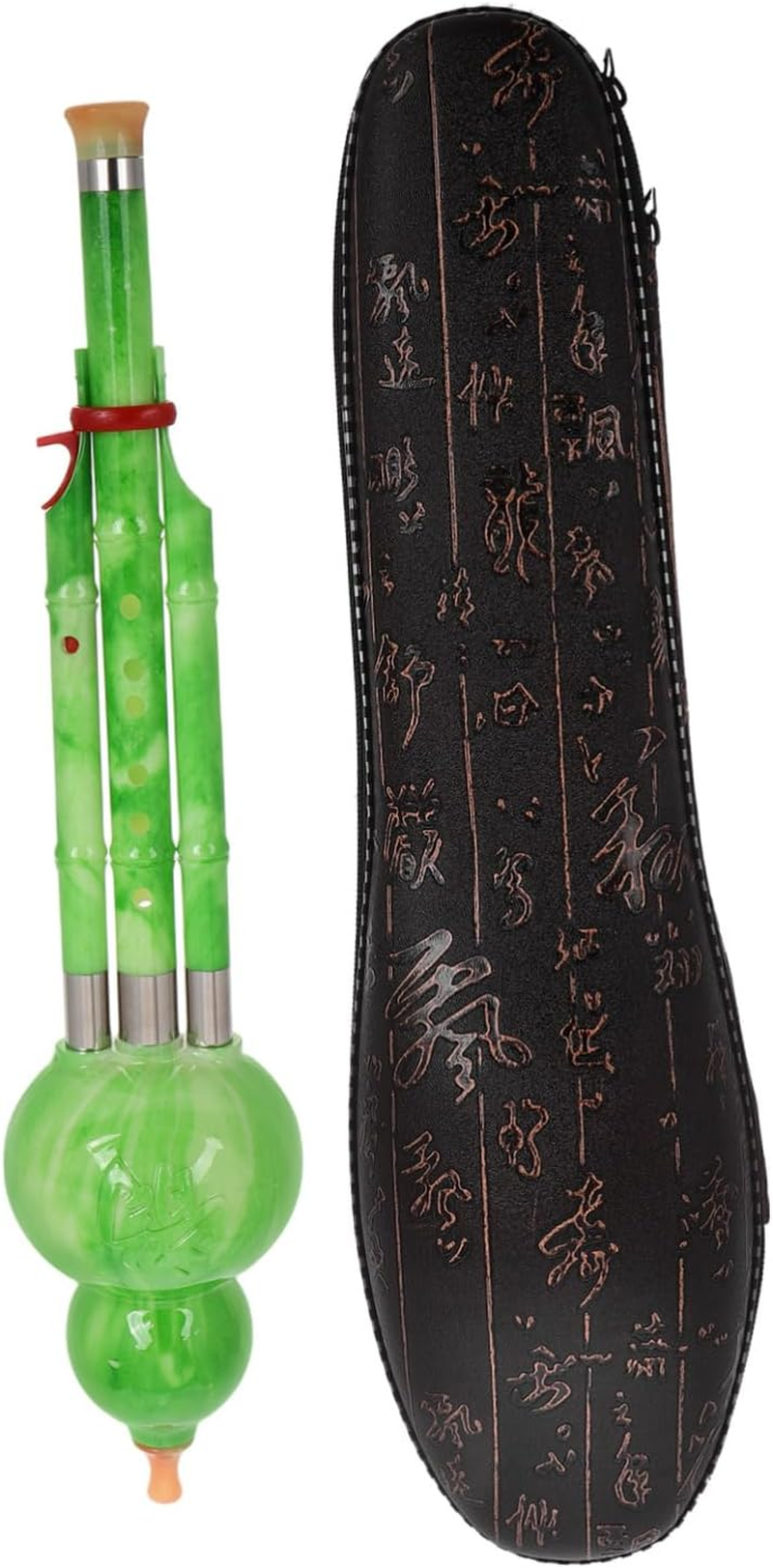 Traditional Flute C Key Gourd Resin Musical Instrument Leather Case for Beginners and Students image number 3