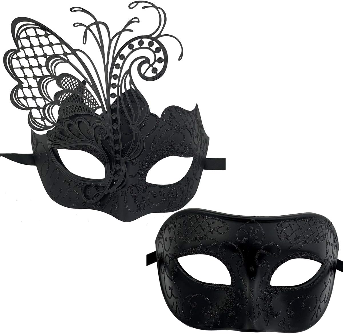 Couples Pair Mardi Gras Venetian Masquerade Masks Set Party Costume Accessory