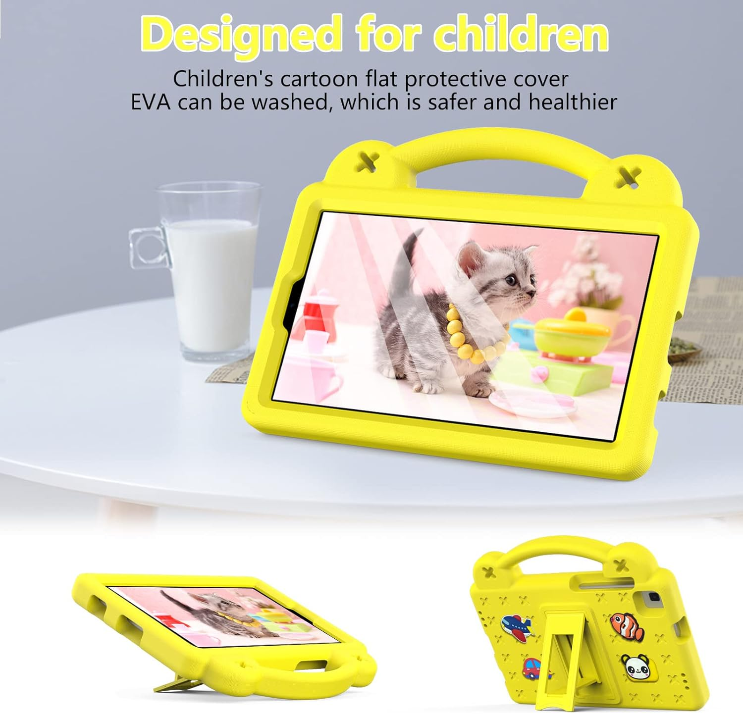 Jarttarn Shockproof Case Compatible with Ipad 10Th Generation,10.9 Inch 2022 Model, DIY Kids Cover with Pencil Holder/Stand for Ipad 10Th Gen 10.9-Inch (Yellow) image number 5