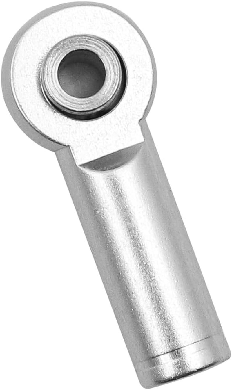 NUZAMAS 10Pcs M4 Thread Link Rod End Ball Head Holder Tie Rod Metal Tie Push Link Rod Joint for AXIAL SCX10 1/10 RC Car Model Accessory Sliver