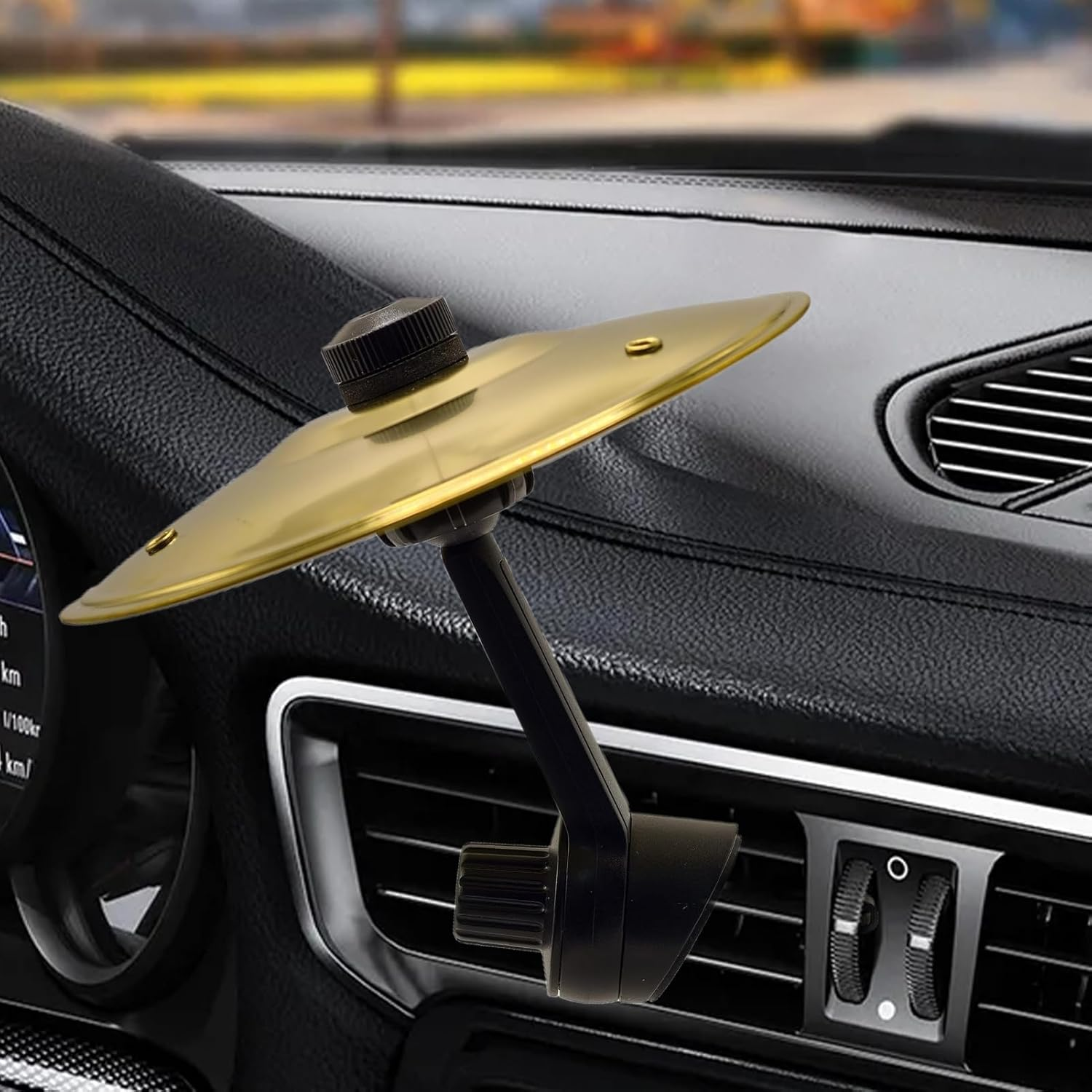 Car Drum Set Air Vent, Mini Dashboard Percussion Instrument, Crash Drums Kit to Driving Fun or Recording Studio for Musicians and Car Enthusiasts, Indoor and Outdoor Use, Gold & Silver image number 6