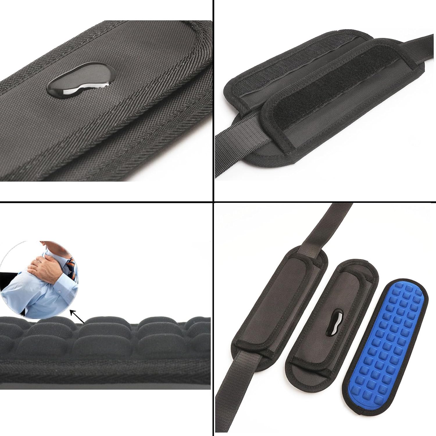 2Pcs Detachable Shoulder Strap Pad Soft Air Cushion for Laptop Backpack Sport Bag Messenger Guitar Case - B- 2Pcs image number 4