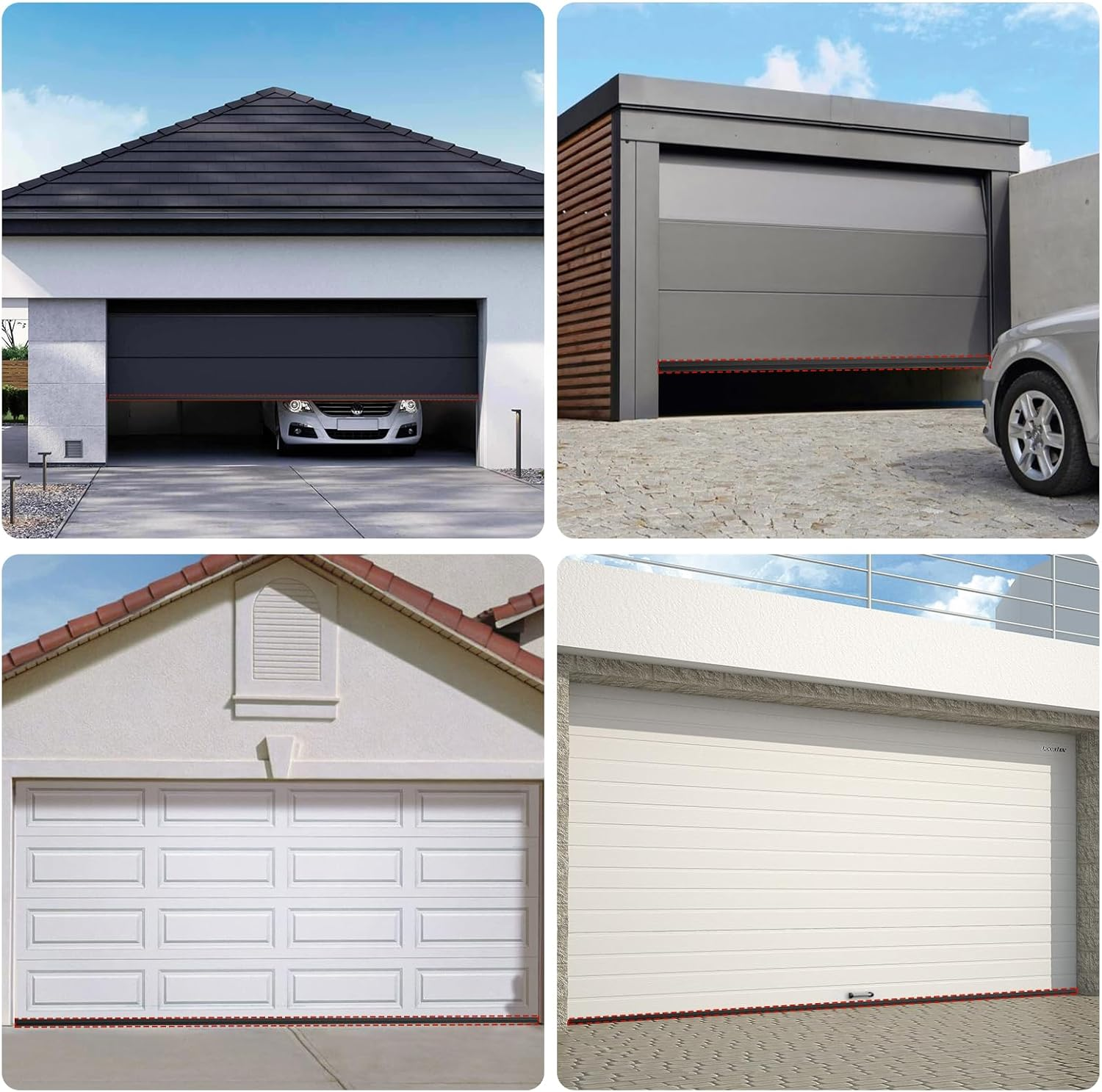 10FT Garage Door Seal Top and Sides Seal Strip, Rubber Weather Stripping Replacement, Weatherproofing Garage Door Seals with Adhesive Backed image number 3