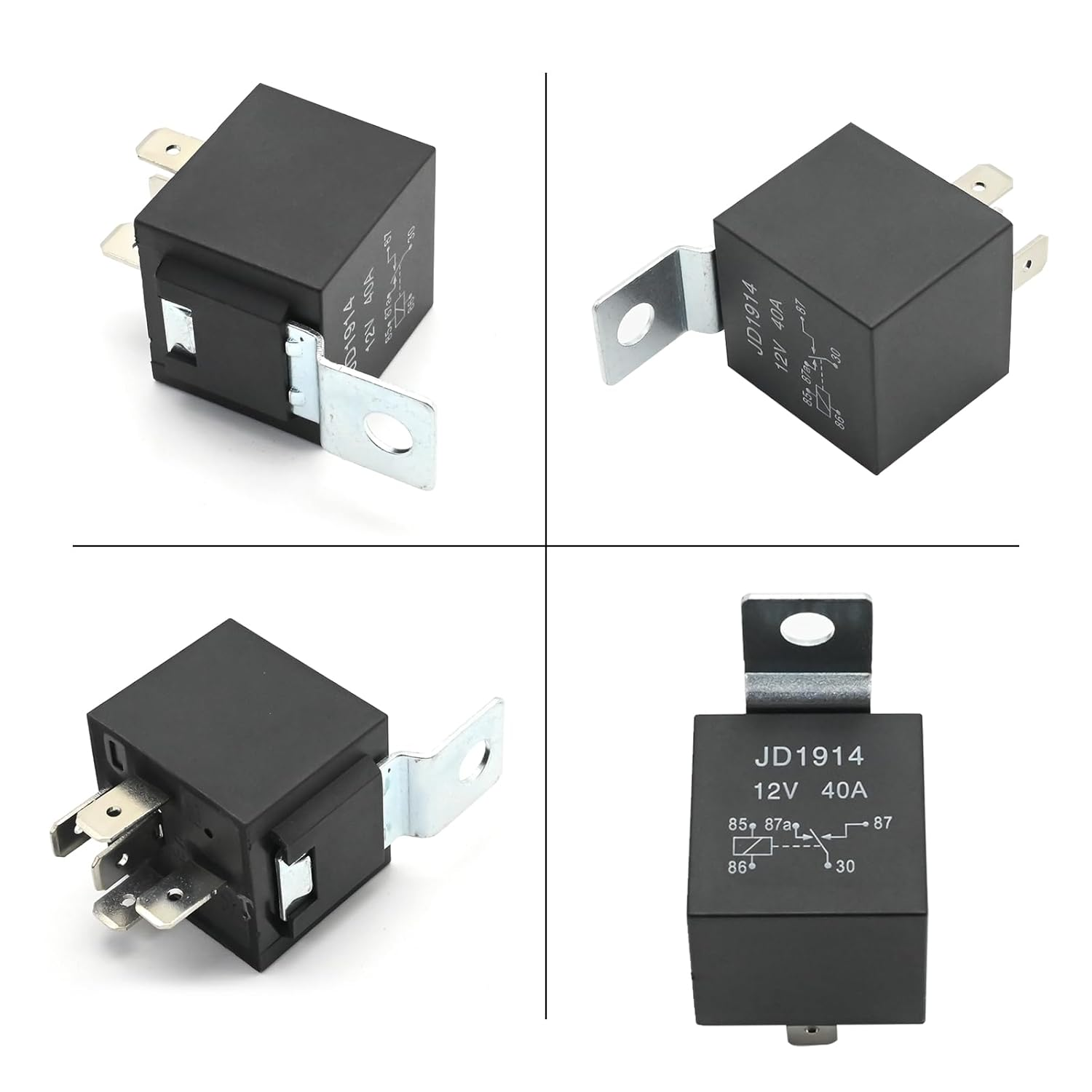 10 Pcs 12V 40APM JD1914 Relay, Heavy Duty Relay Socket Plug 5 Wire, 5 Pin Multi-Purpose Relay with Socket Holder for Truck Van Motorcycle Boat Automotive image number 5