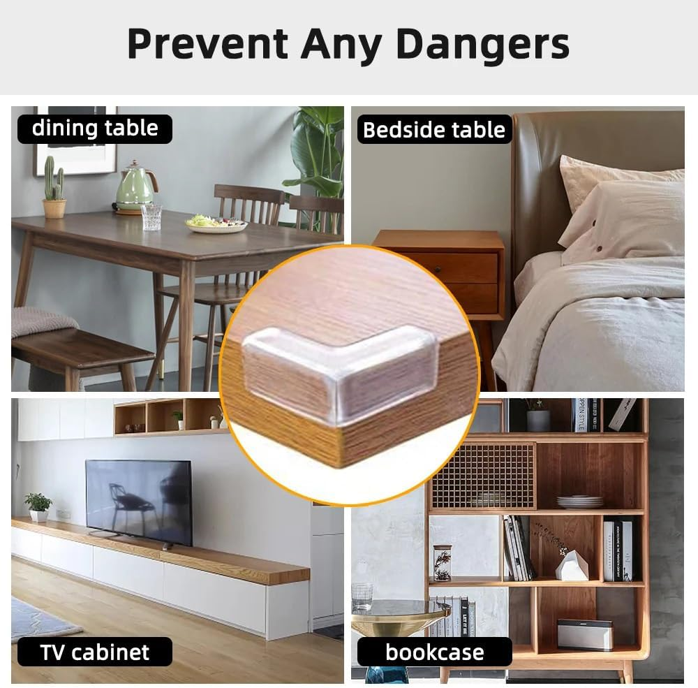 Baby Proofing Corner Protector Baby, 12 Pack Table Corner Protectors Baby Proof Corners and Edges Safety Bumpers Cushion for Table Furniture Sharp Corners image number 6