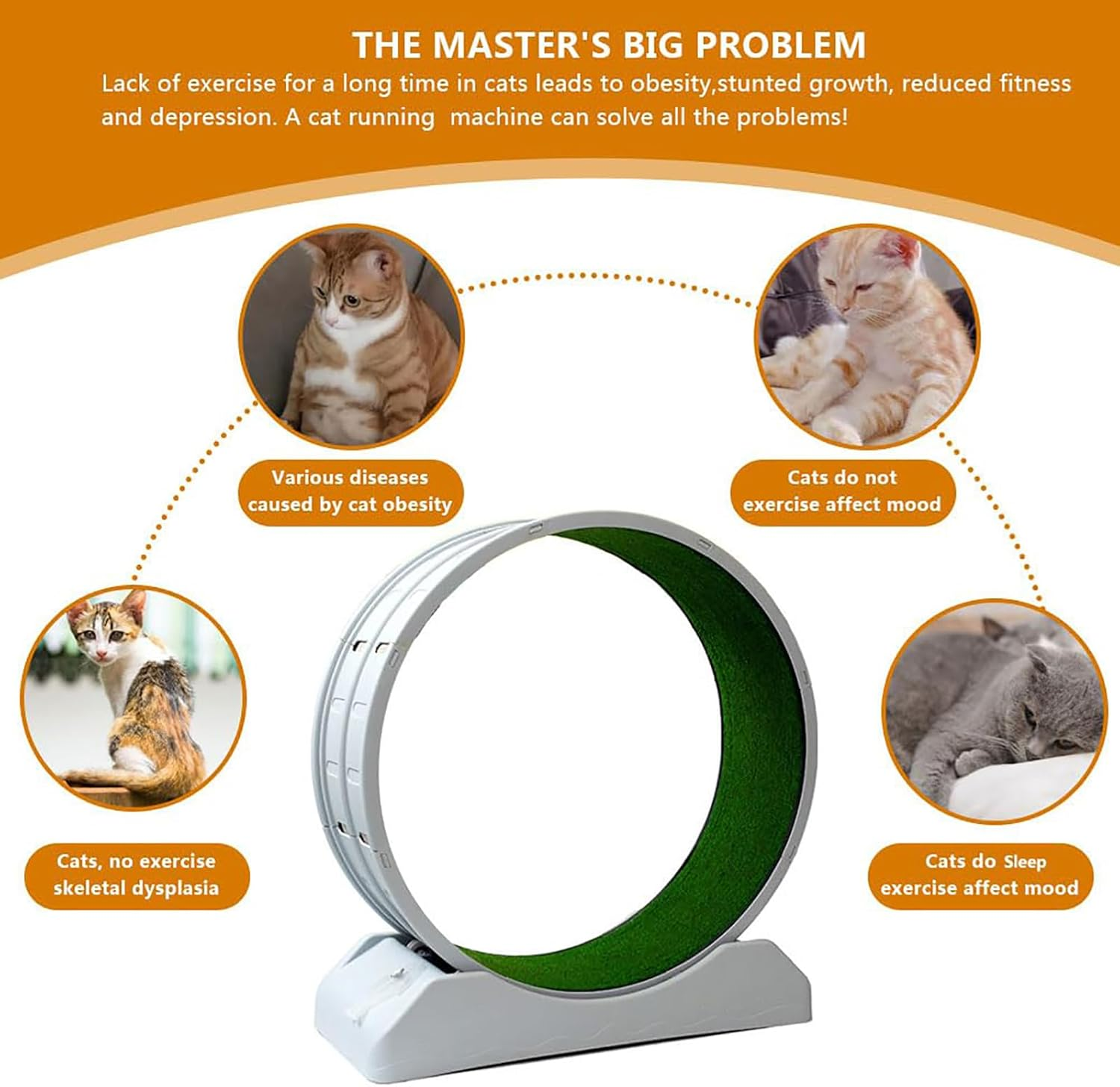 Cat Exercise Wheel for Indoor Cats,31.5 in Diameter with Locking Mechanism, Ultra-Quiet, Promotes Healthy Exercise, for Cat'S Fitness and Health Pink