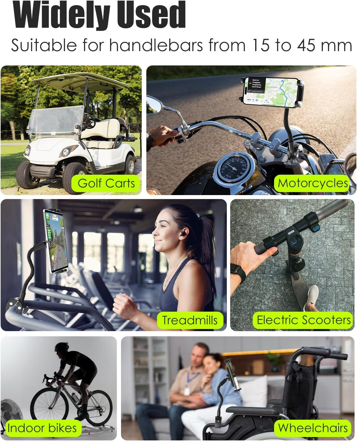 Tablet Phone Mount for Wheelchair, Hand Free Wheelchair Tablet Holder with Adjustable Metal Arm Strong and Durable Compatible with Ipad Pro 12.9 Air Mini, Galaxy Z, E-Book, 4-13" Devices