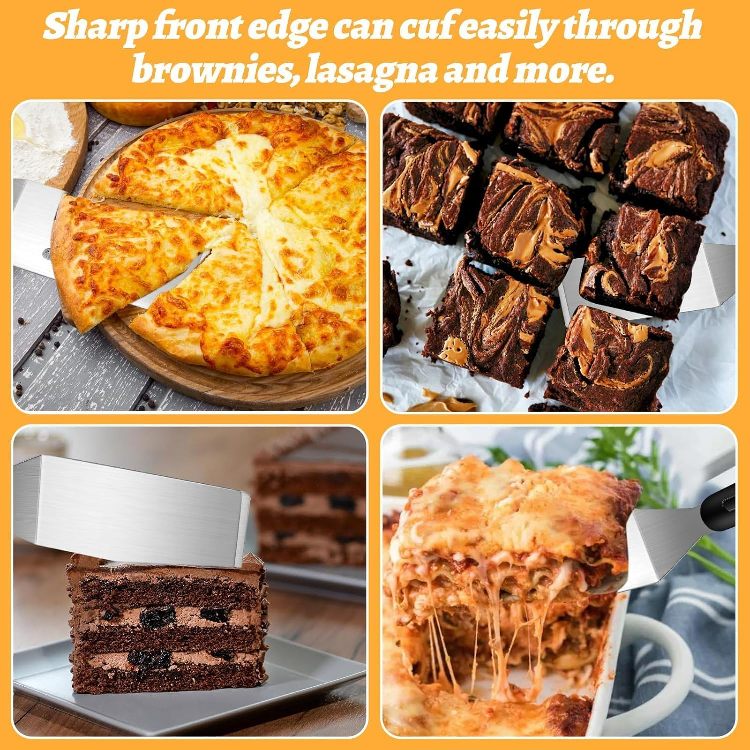 Mini Stainless Steel Spatulas Set, 2 Pieces Mini Spatula Small Metal Spatula with Non-Slip Handle,Stainless Steel Small Spatula Brownie Spatulas for Kitchen, Desserts image number 4