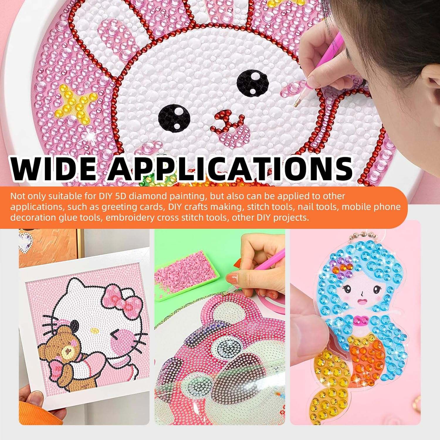 Tanstic 23Pcs DIY Diamond Painting Tool Kit, 5D Diamond Painting Tool, Diamond Art Tools and Accessories with Diamond Painting Roller and Diamond Embroidery Box for Adults or Kids Diamond Art Crafts image number 5